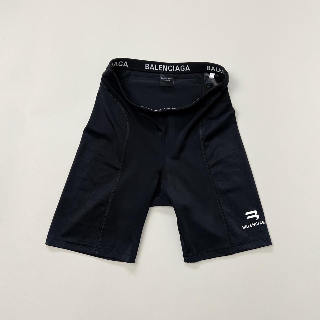 image of Balenciaga Sporty B Logo Cycling Shorts in Black, Women's (Size 27)