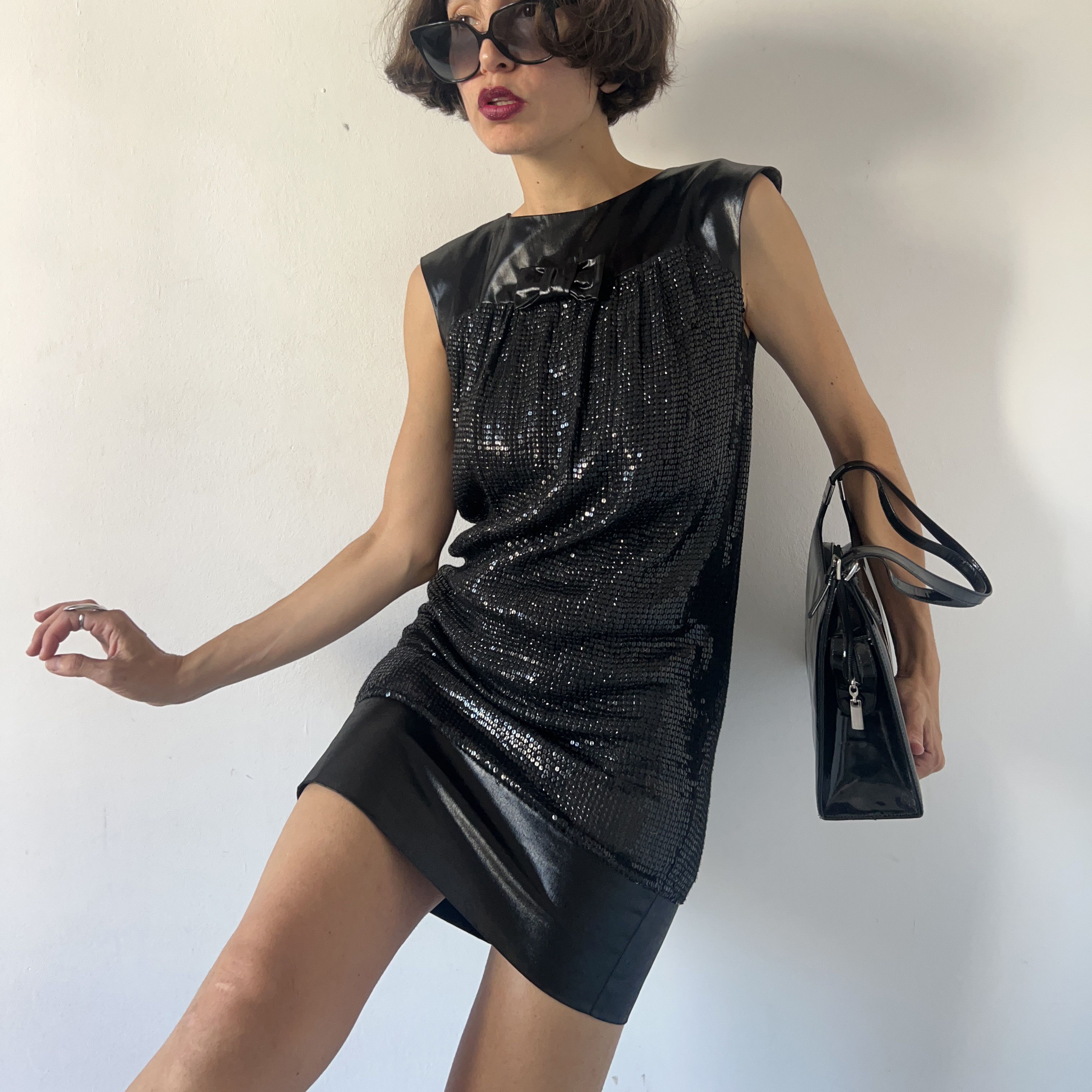 plein sud Vintage y2k Plein Sud Sequin Silk Party Sheath Dress Size S / US 4 / IT 40 - 8 Thumbnail