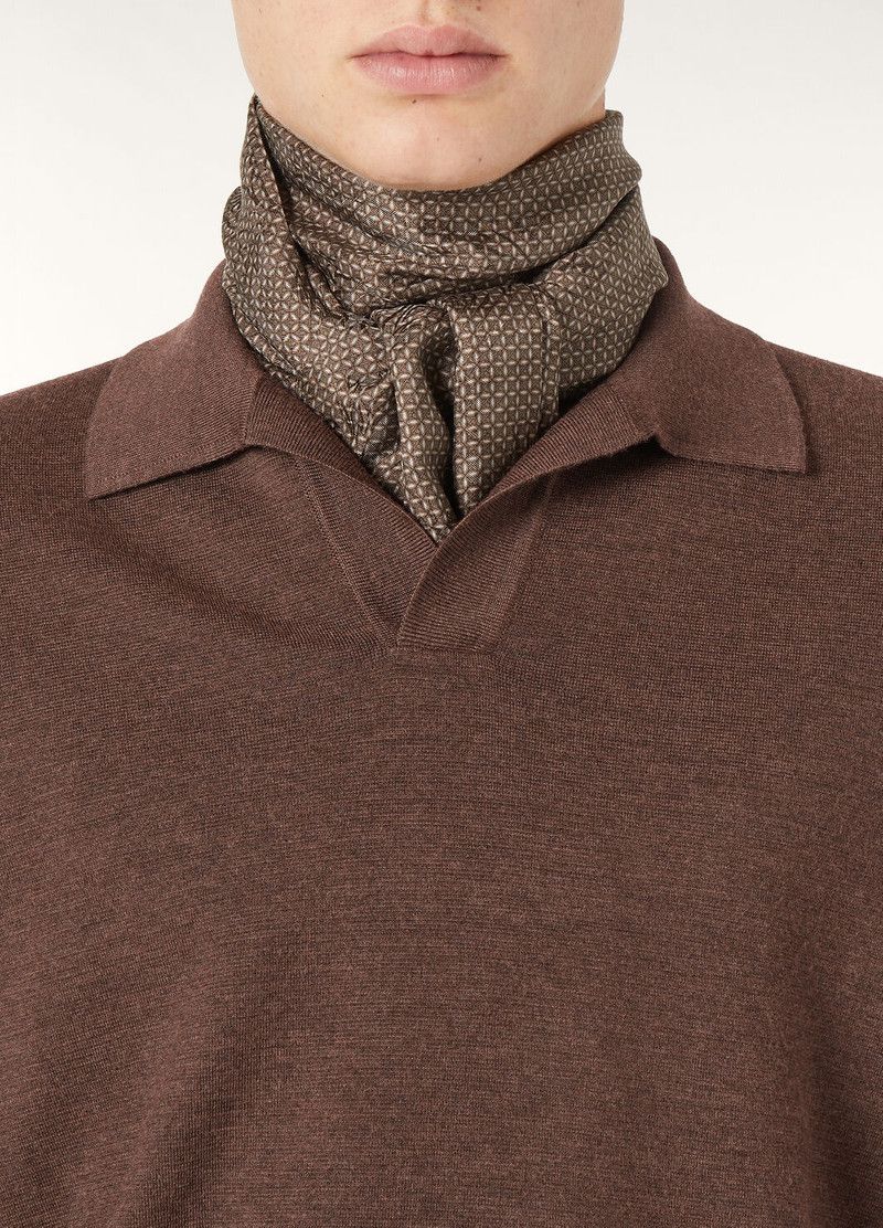Loro Piana o1w1db10126 FAL5279 Buttonless Polo Shirt in Brown Size US M / EU 48-50 / 2 - 3 Thumbnail