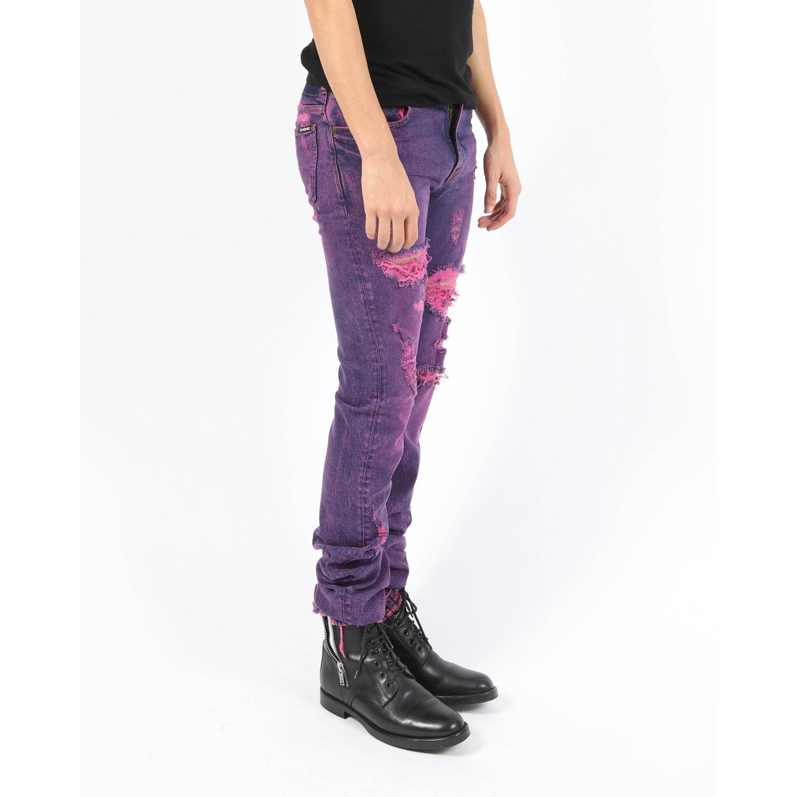 Calvin Klein 205W39NYC SS19 Purple Distressed Denim Sample Size US 30 / EU 46 - 5 Thumbnail