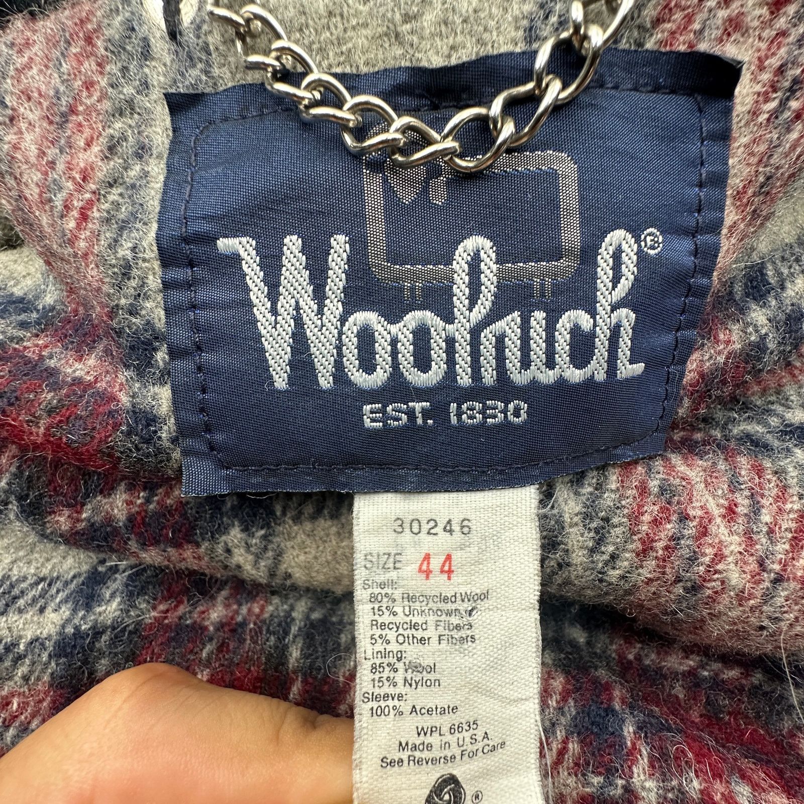 Woolrich Woolen Mills VTG Woolrich Duffle Wool Coat Mens XL 44 Toggles Plaid Lined Size US XL / EU 56 / 4 - 2 Thumbnail