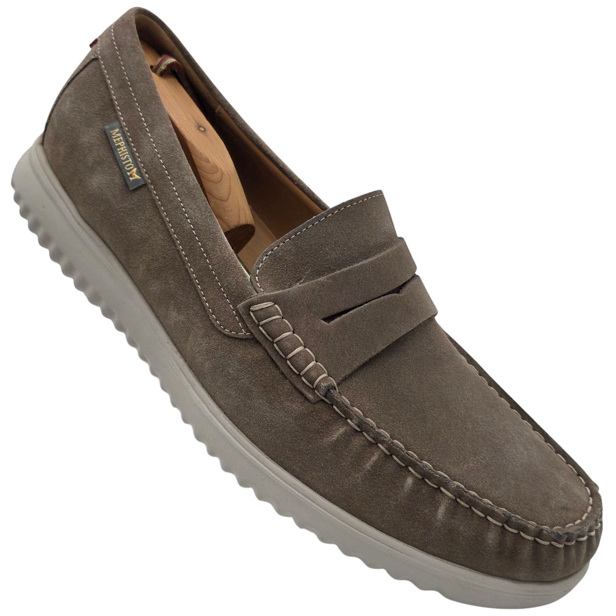Worn once? Mephisto AirJet Men 10.5 Casual Shoes Suede Taupe