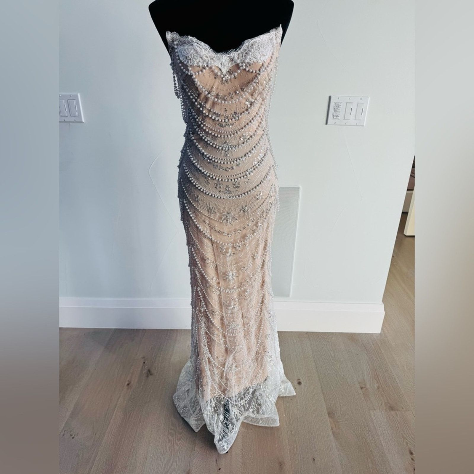 Other Strapless Beaded Evening Gown Wedding Prom Dress size S Size S / US 4 / IT 40 - 3 Thumbnail