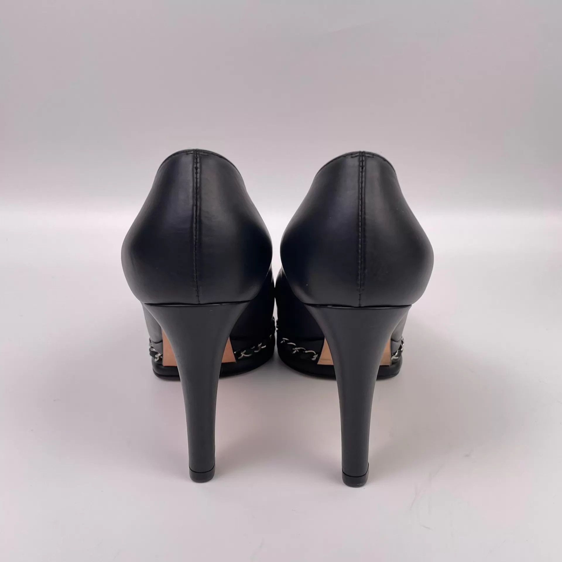 Chanel Chanel Women's Black Chain Heels 36 Size US 5.5 / IT 35.5 - 4 Thumbnail