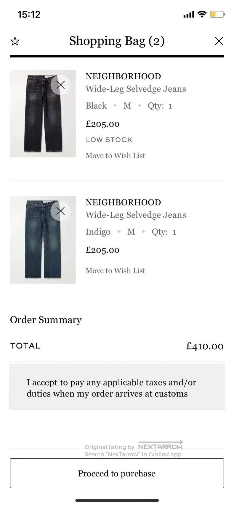 Neighborhood Neighborhood size M Basic Washed Denim Pants, Size M Size US 27 - 8 Thumbnail