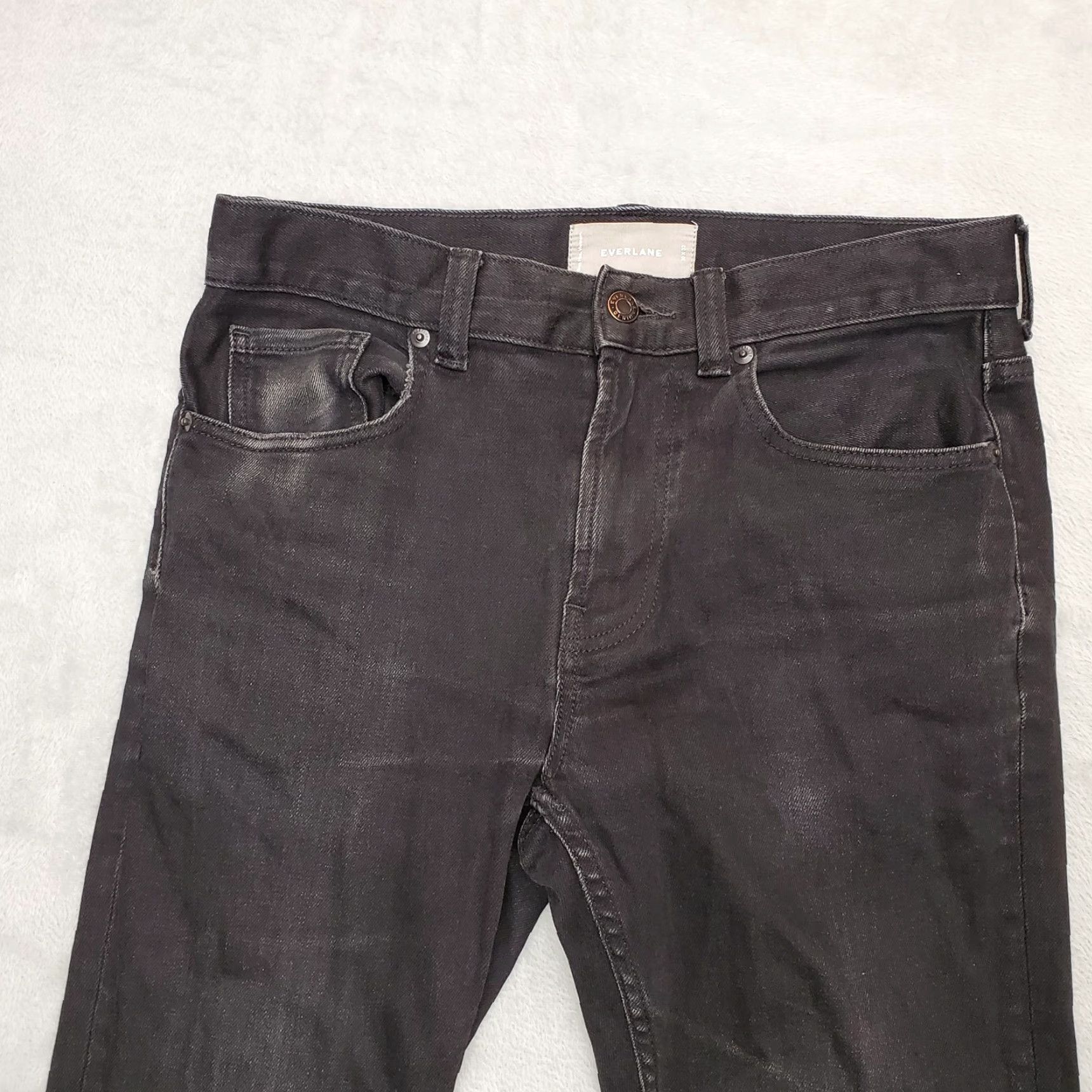 Everlane Everlane Jeans Mens 30x32 Black Skinny Fit Straight Leg Denim Faded Distressed Size US 30 / EU 46 - 3 Thumbnail