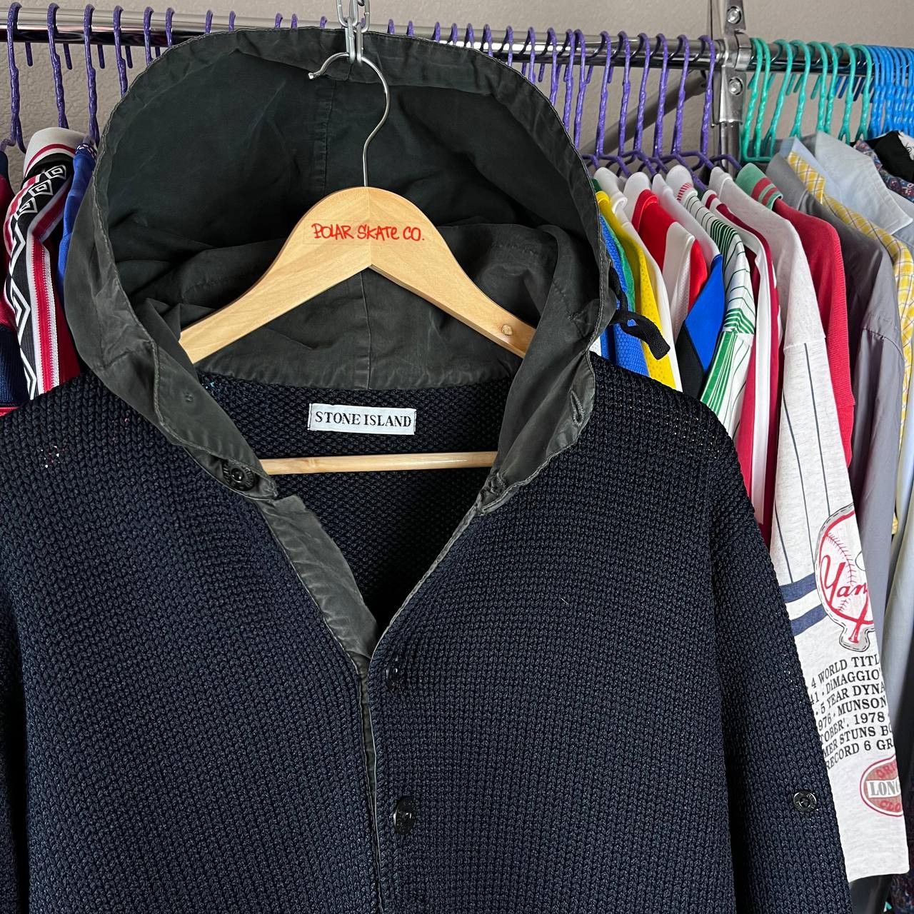 Stone Island Vintage Stone Island 1999 Knitwear Hooded Sweater Size US M / EU 48-50 / 2 - 2 Thumbnail