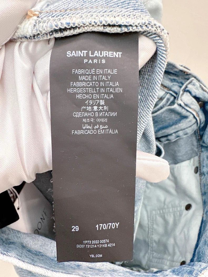 Saint Laurent Paris Saint Laurent Paris Light Denim Wide Leg Pants Size US 29 - 5 Thumbnail