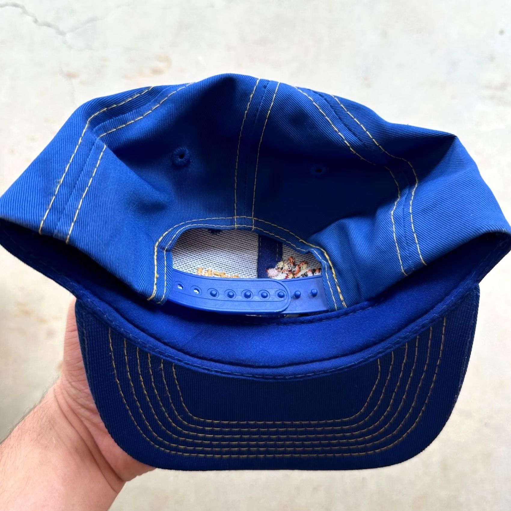 Disney VINTAGE Disney Tigger Hat Cap Snapback Adjustable TA TA For Now Men One Size Blue Cotton Snapback Mens Boys 6 5/8 Size ONE SIZE - 2 Thumbnail