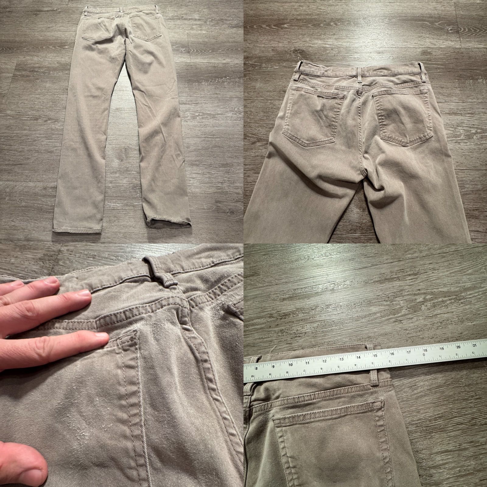 Frame FRAME Jeans Slim 32 Beige 32x32 Men 5-Pocket Design Cotton Slim Straight INSEAM 32 L’homme Lyocell Rayon Blend Casual Size US 32 / EU 48 - 8 Thumbnail