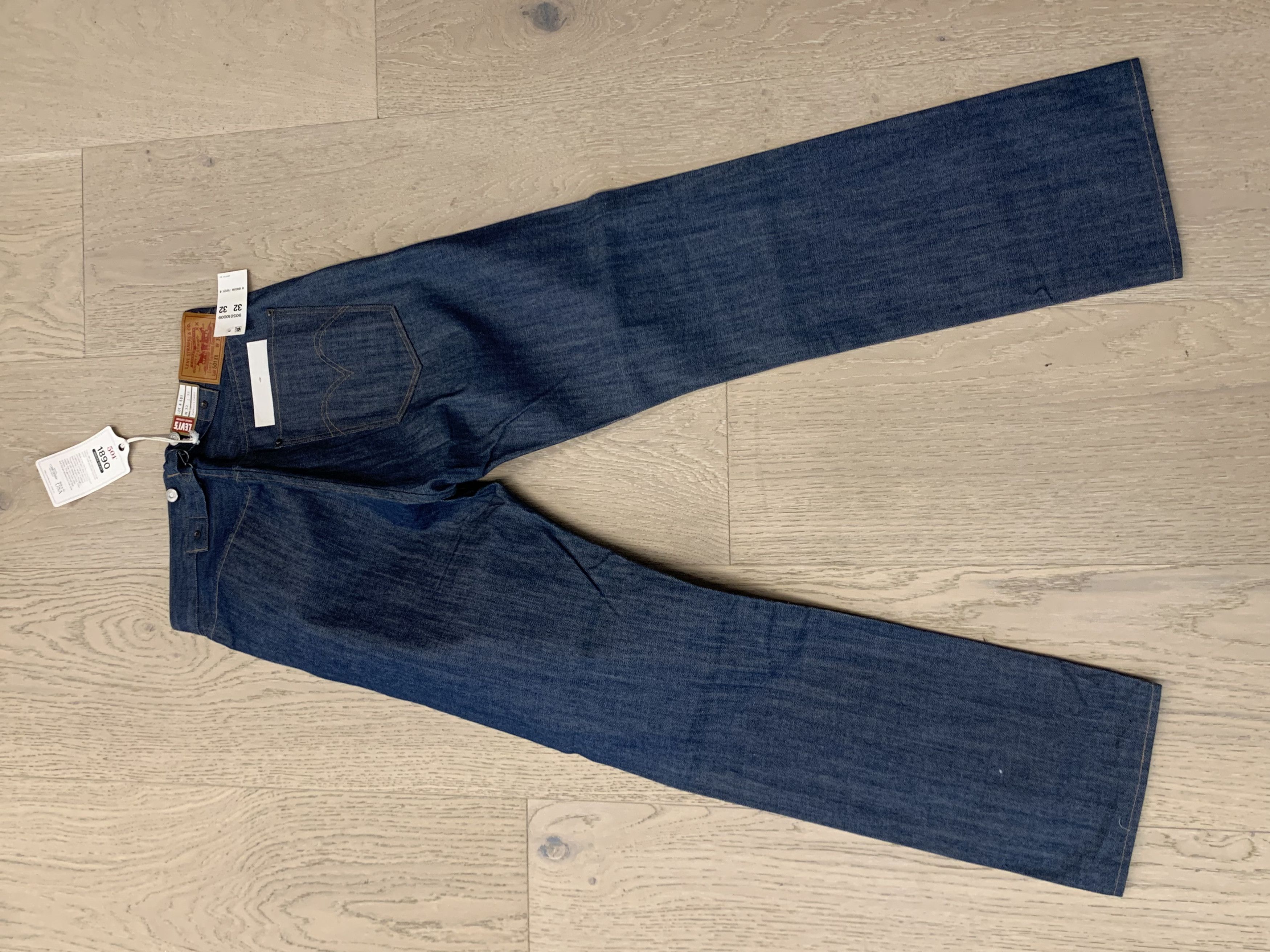 Levi's medium blue cone mills denim jeans 1890