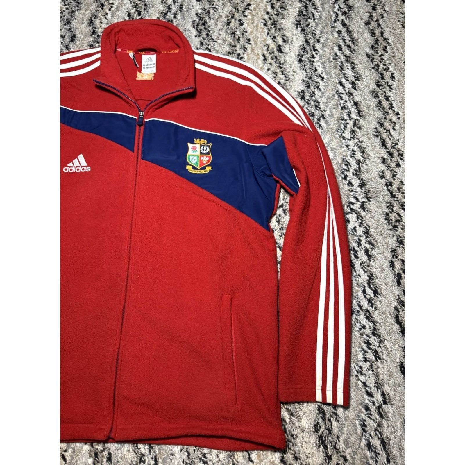 Adidas Vtg Adidas British And Irish Lions Zip Rugby Fleece Jacket Mens XL Red 3-in-1 32in Long 23in Wide South Africa Size US XL / EU 56 / 4 - 2 Thumbnail