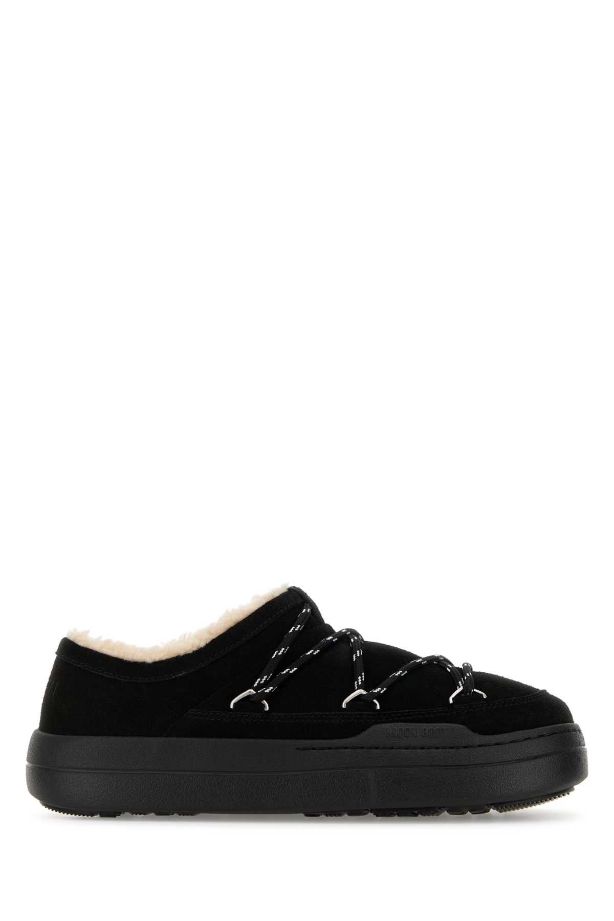 Black Suede Park Slippers