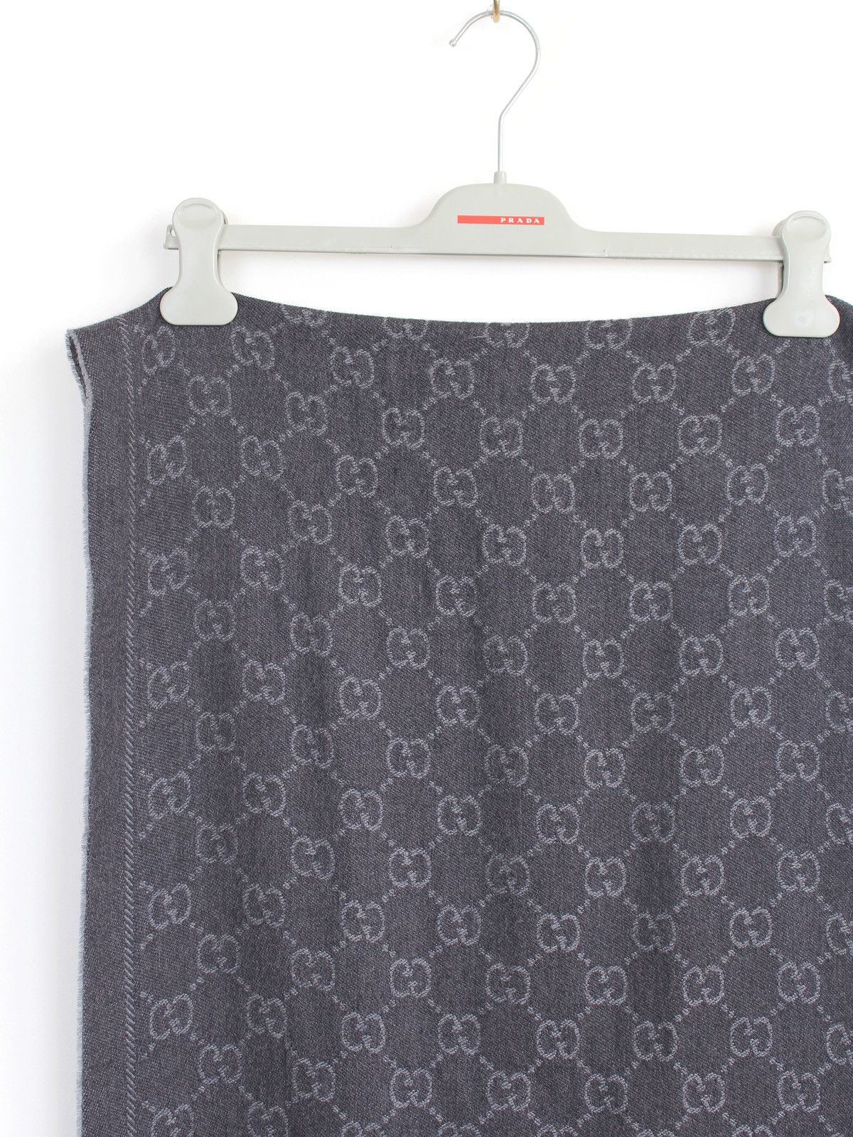 Gucci Gucci GG Jacquard Wool Scarf Grey 48x180 Size ONE SIZE - 4 Thumbnail
