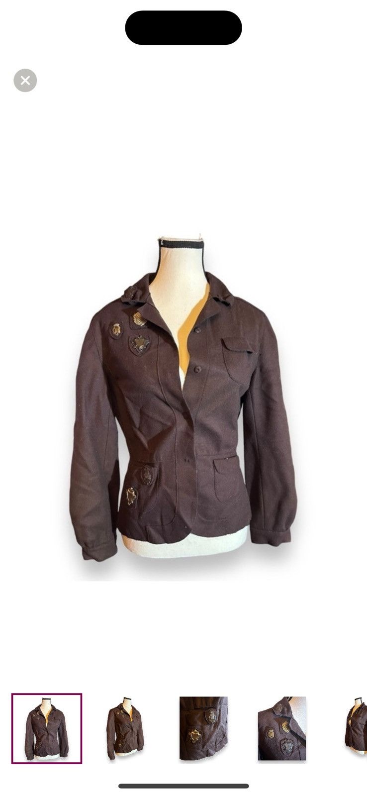 Miu Miu Vintage Women’s M Miu Miu Wool Military Metal Insignia Size M / US 6-8 / IT 42-44 - 2 Thumbnail