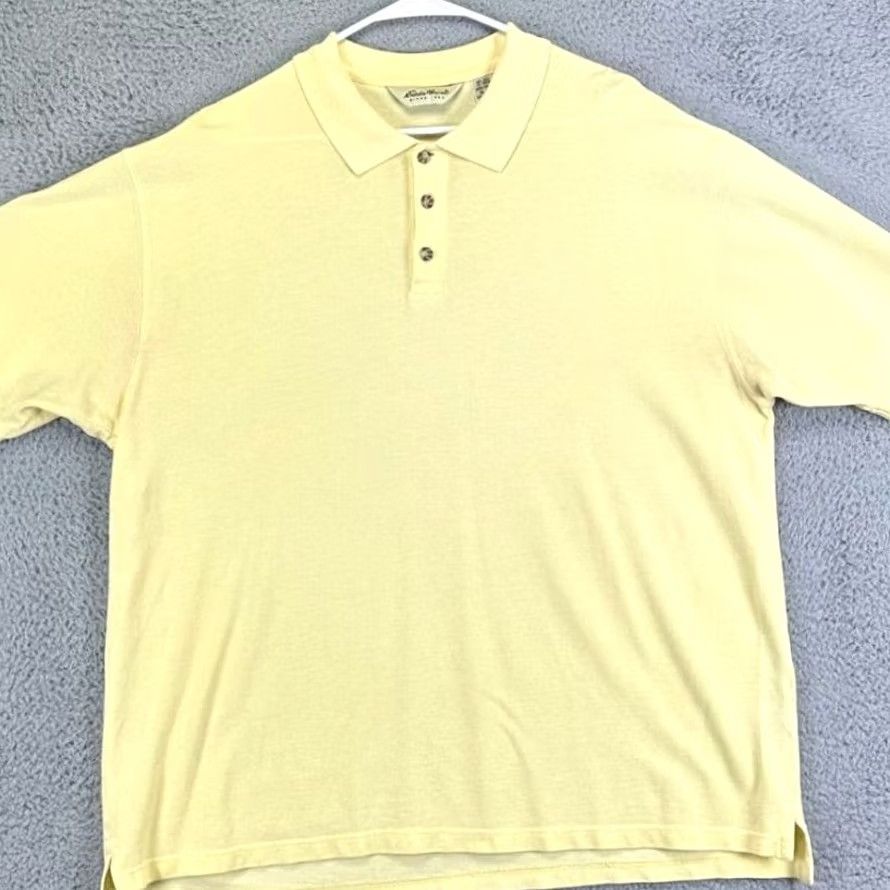 Eddie Bauer Eddie Bauer Polo Shirt Adult XL Yellow Cotton Short Sleeve Rugby Casual Mens Size US XL / EU 56 / 4 - 2 Thumbnail