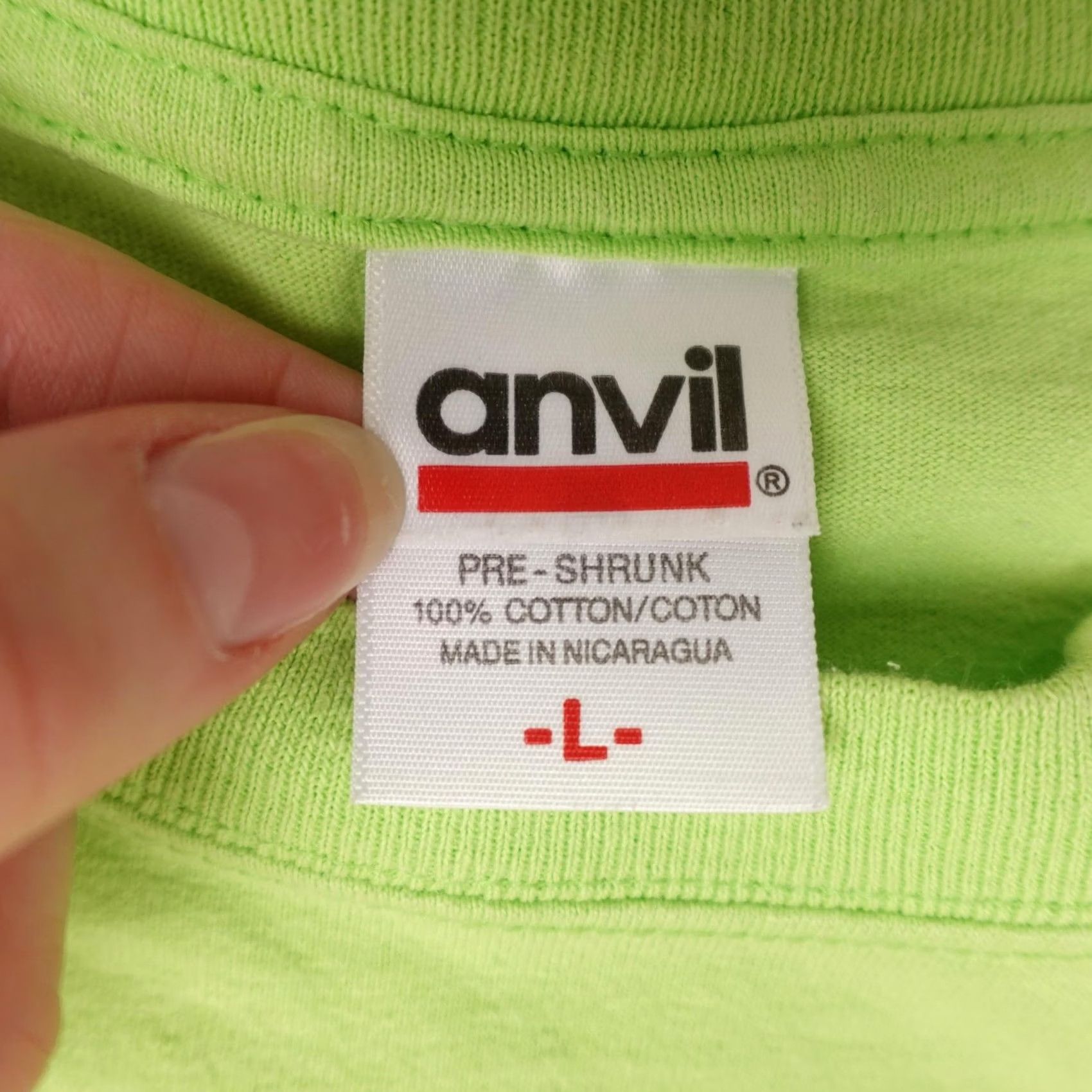 Anvil Anvil Shirt Mens Large Green Graphic Neon Image All Over Print AOP Tee Cotton Size US L / EU 52-54 / 3 - 3 Thumbnail