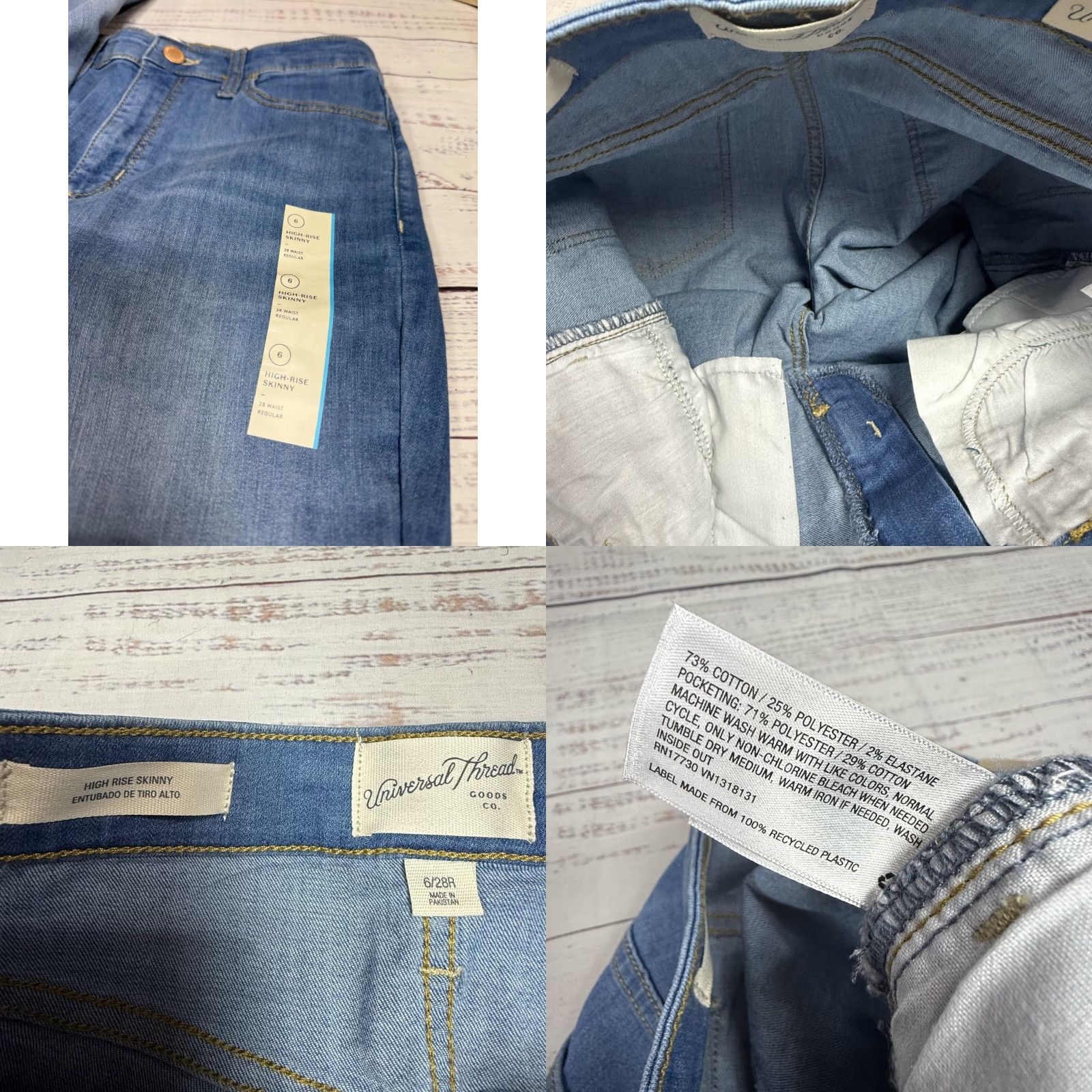 Vintage Universal Thread High Rise Skinny Jeans Ankle Stretch Womens 6 Blue NWT Reg 28x29 Black? Size 28" / US 6 / IT 42 - 8 Thumbnail