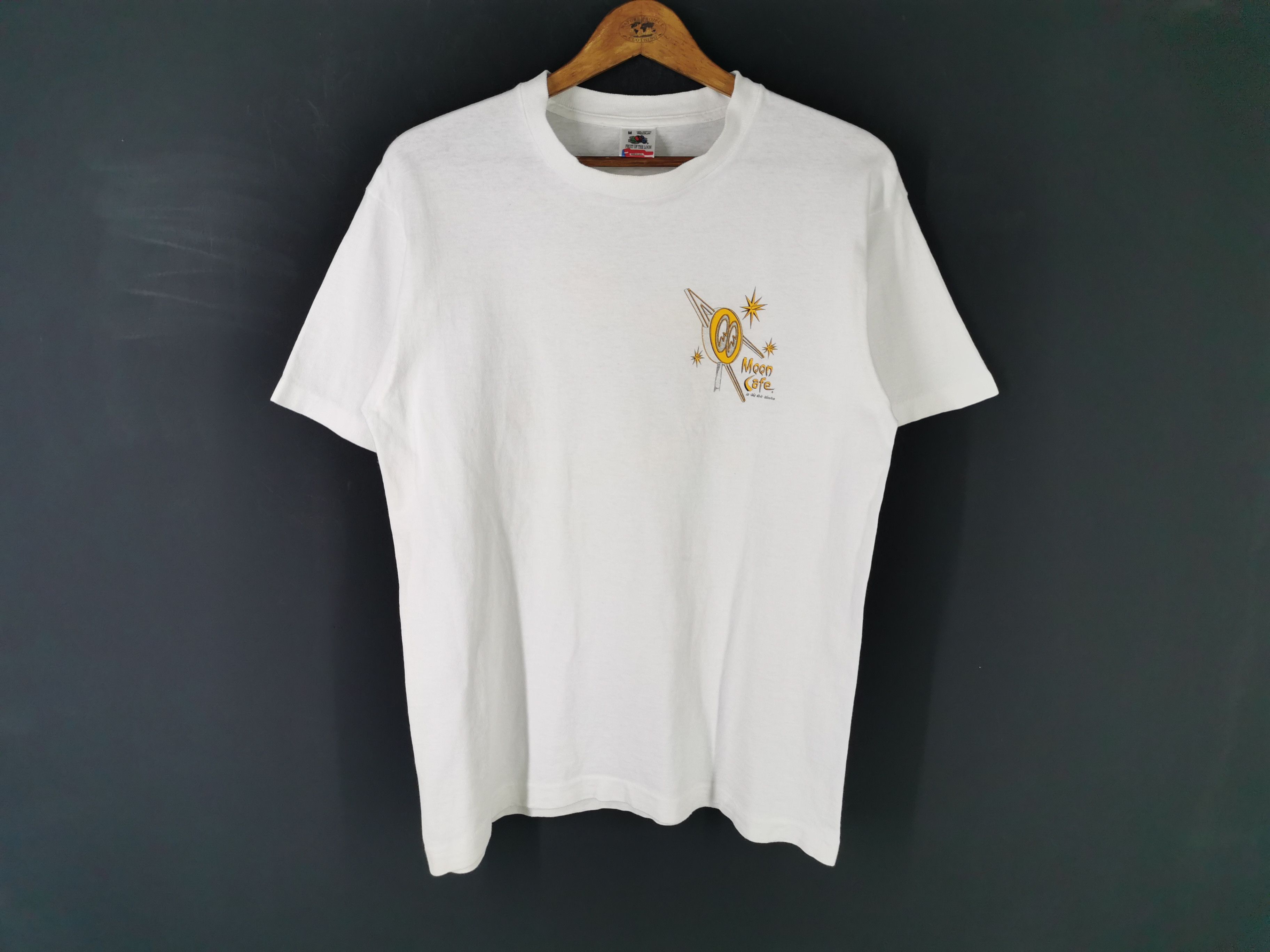 Fruit Of The Loom Vintage 90s Moon Cafe by Fruit Of The Loom Tee Made In USA Size US M / EU 48-50 / 2 - 1 Thumbnail