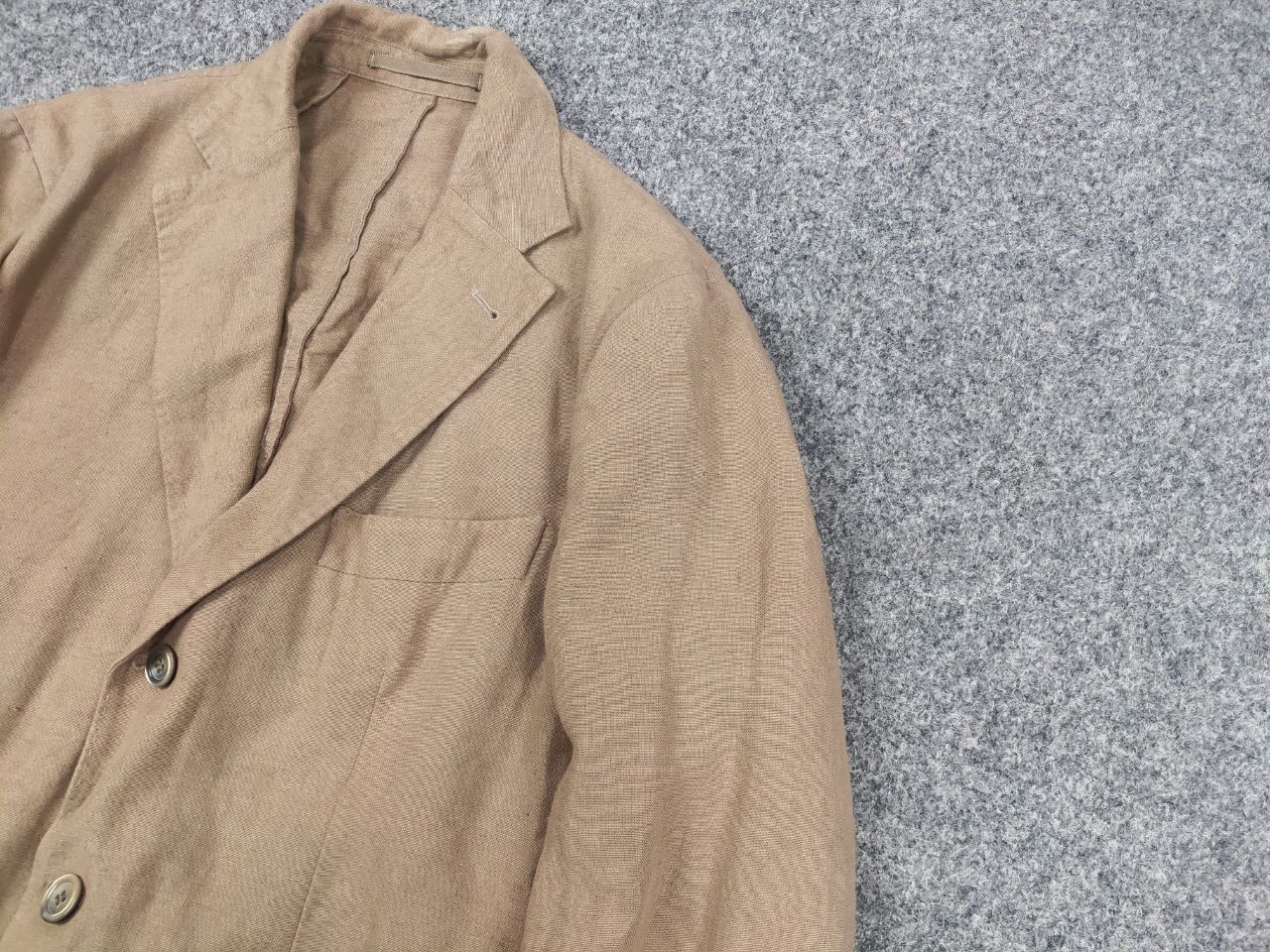 Japanese Brand Man by Carlos Castillo Design Beige Linen Mens Blazer Jacket Size US L / EU 52-54 / 3 - 4 Thumbnail