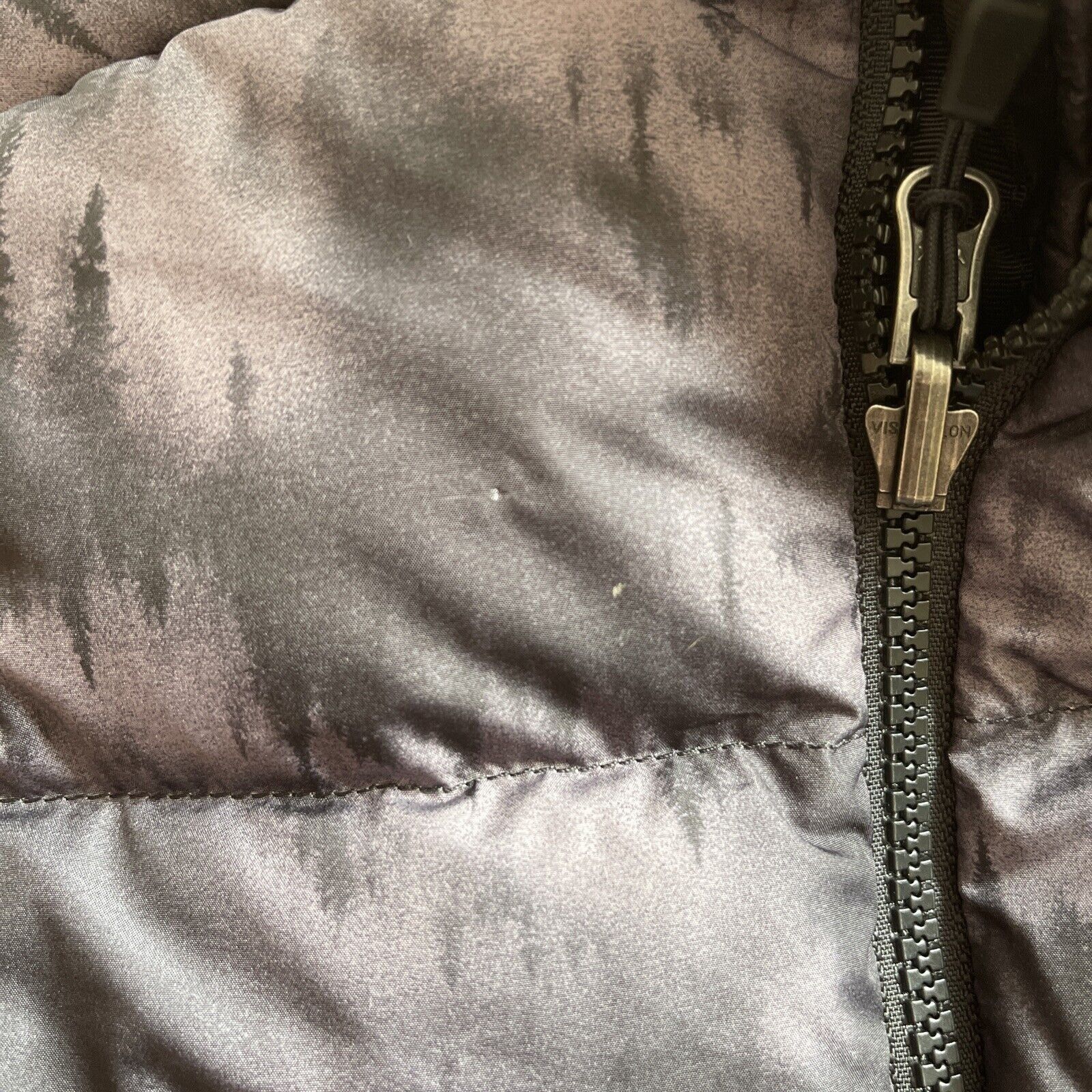 THE NORTH FACE Down 700 Vest Womens Size Small Trees Print N