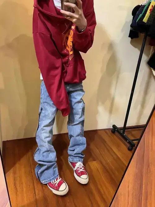 Japanese Brand × Jean Street zip washed micro-flared jeans Size US 32 / EU 48 - 2 Thumbnail