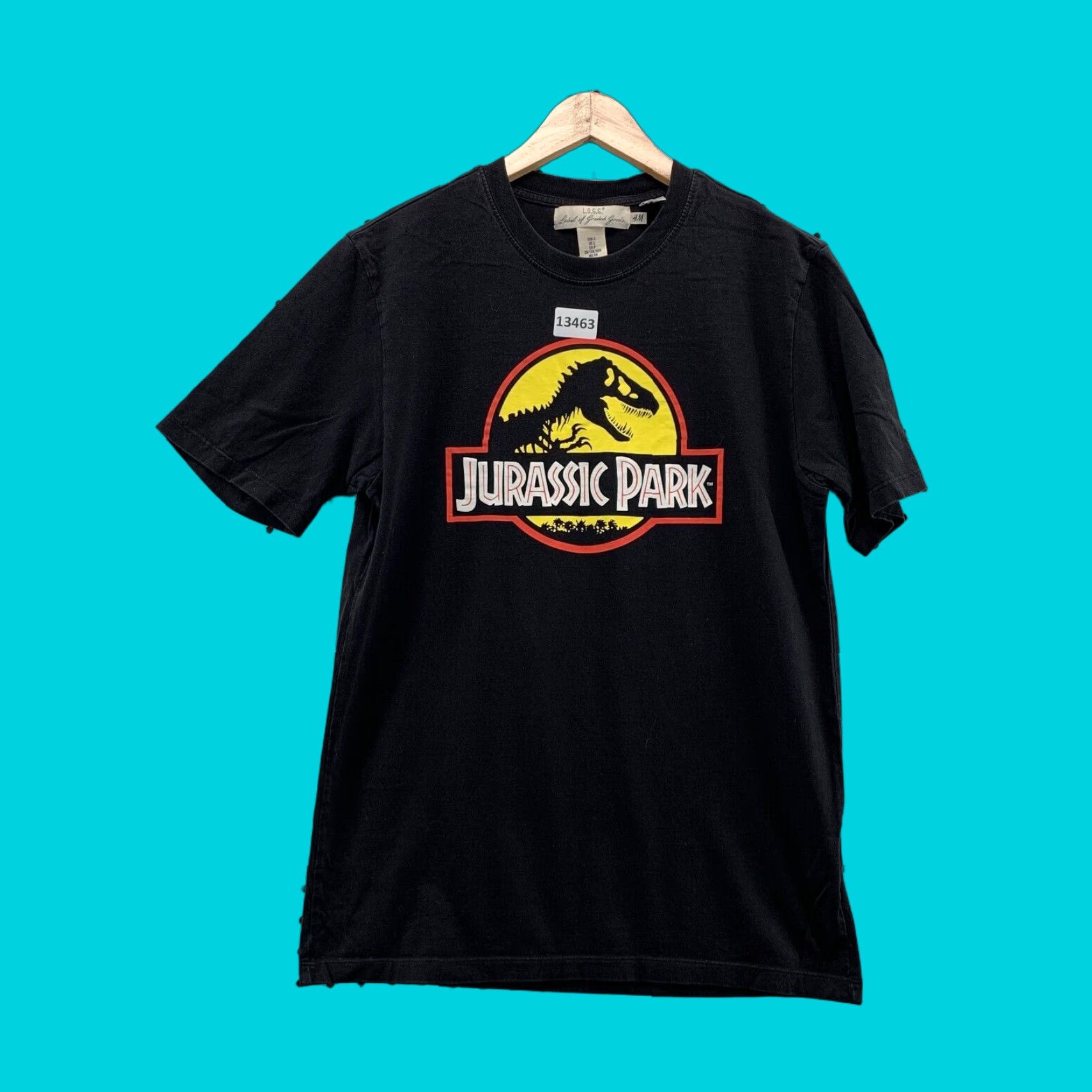 H&M Jurassic Park Movie Shirt Black Mens Small H&M Brand Short Sleeve T-Shirt Graphic Tee Unisex Adults Movie Theme Mens Size US S / EU 44-46 / 1 - 1 Thumbnail