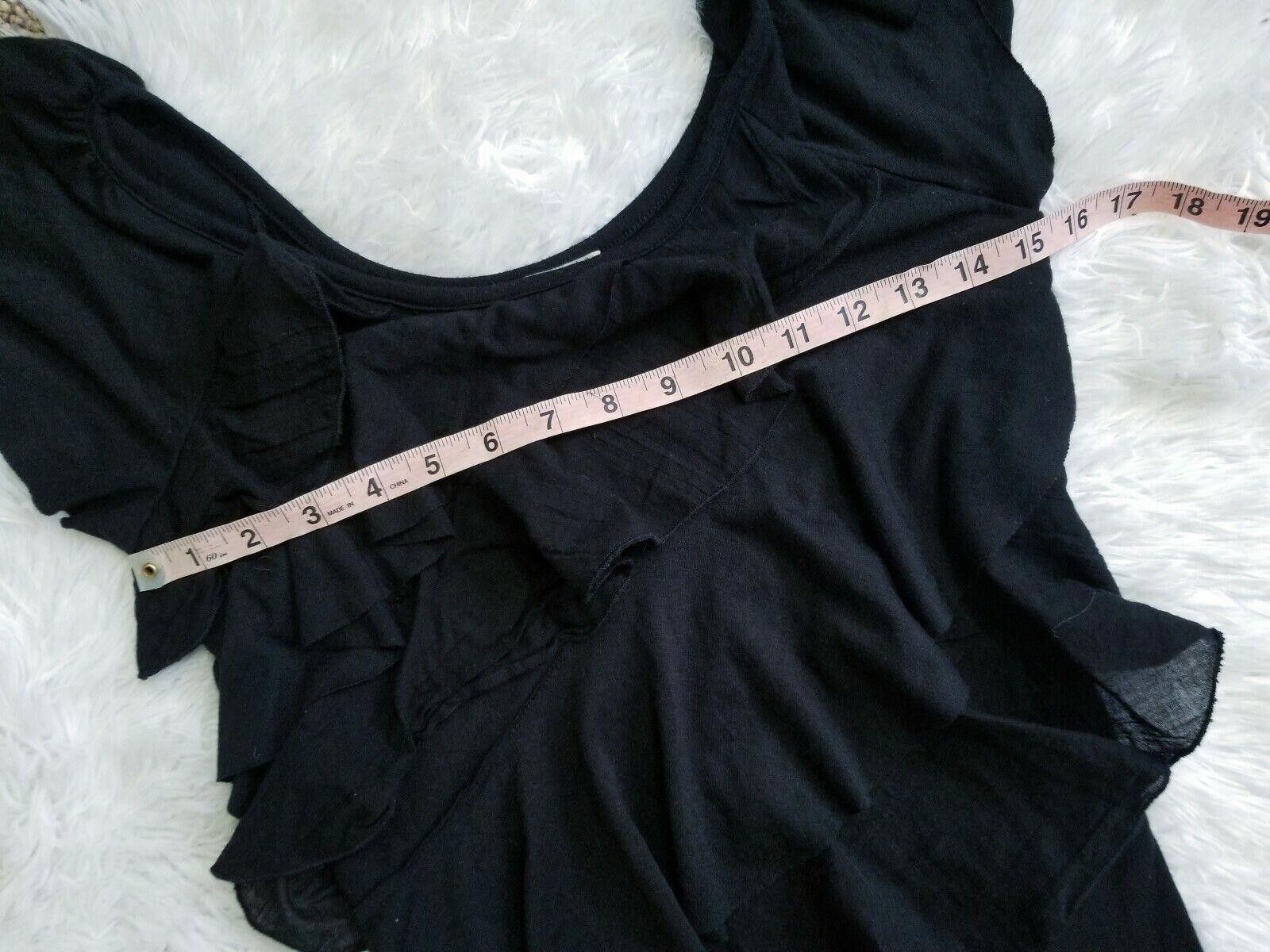 Designer Eyelash couture top Size Small Black Ruffled Stretchy Shirt Size S / US 4 / IT 40 - 4 Thumbnail