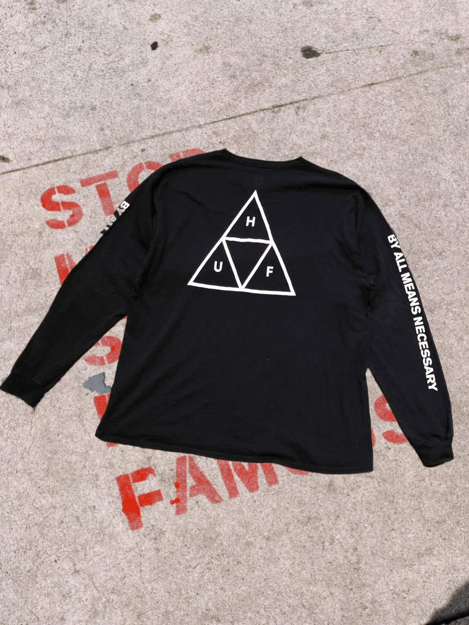 Huf Huf T shirt Longsleeve Skate Streetwear Logo 90s | Size US XXL / EU 58 / 5 - 1 Thumbnail