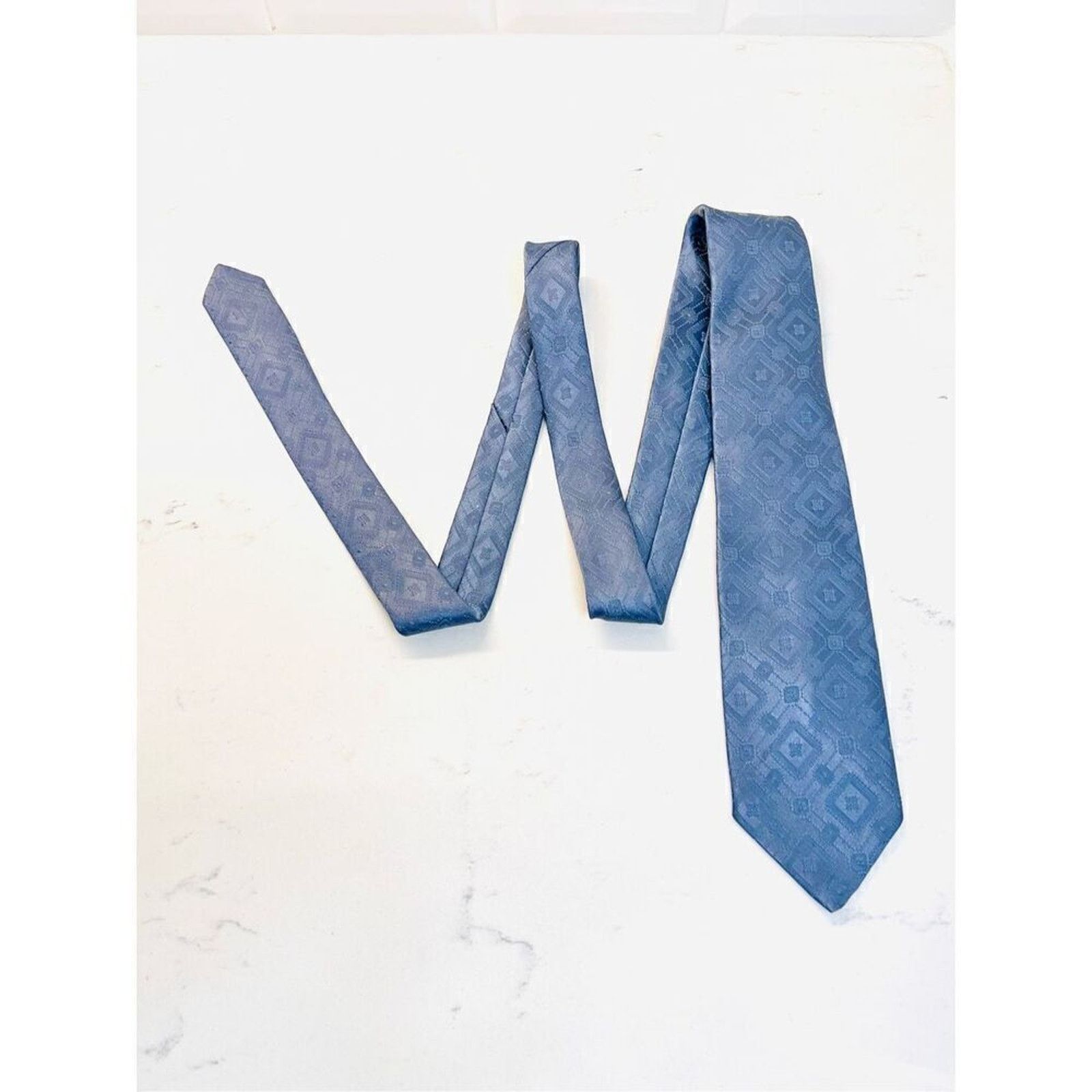Other Vintage 70s Golden Clasp Prince Consort 58'x3" Blue Necktie Size ONE SIZE - 4 Thumbnail