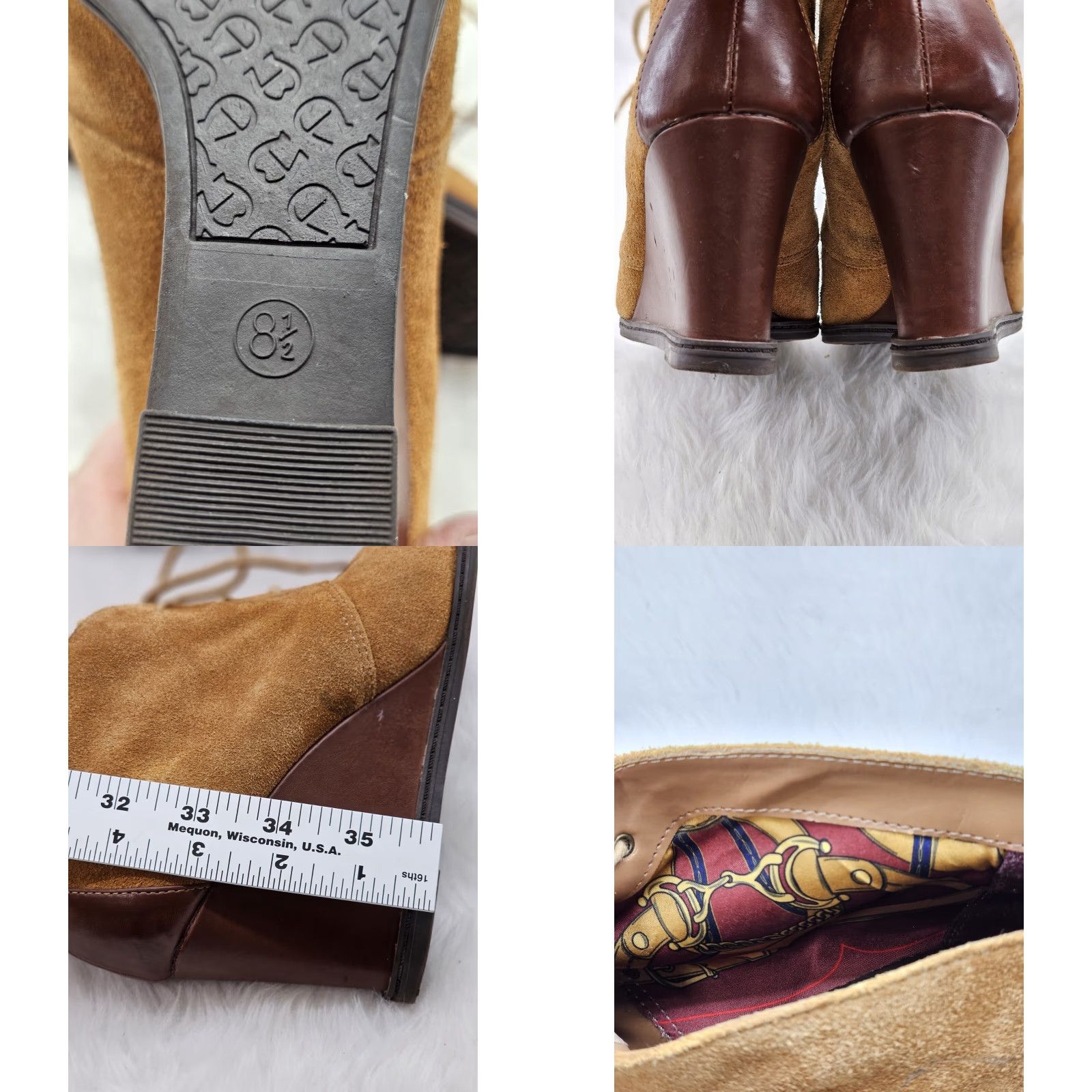 Etienne Aigner Etienne Aigner Camelot E-Zita Ankle Bootie Women 8 1/2 M Leather Lace Up Wedge Size US 9 / IT 39 - 9 Thumbnail