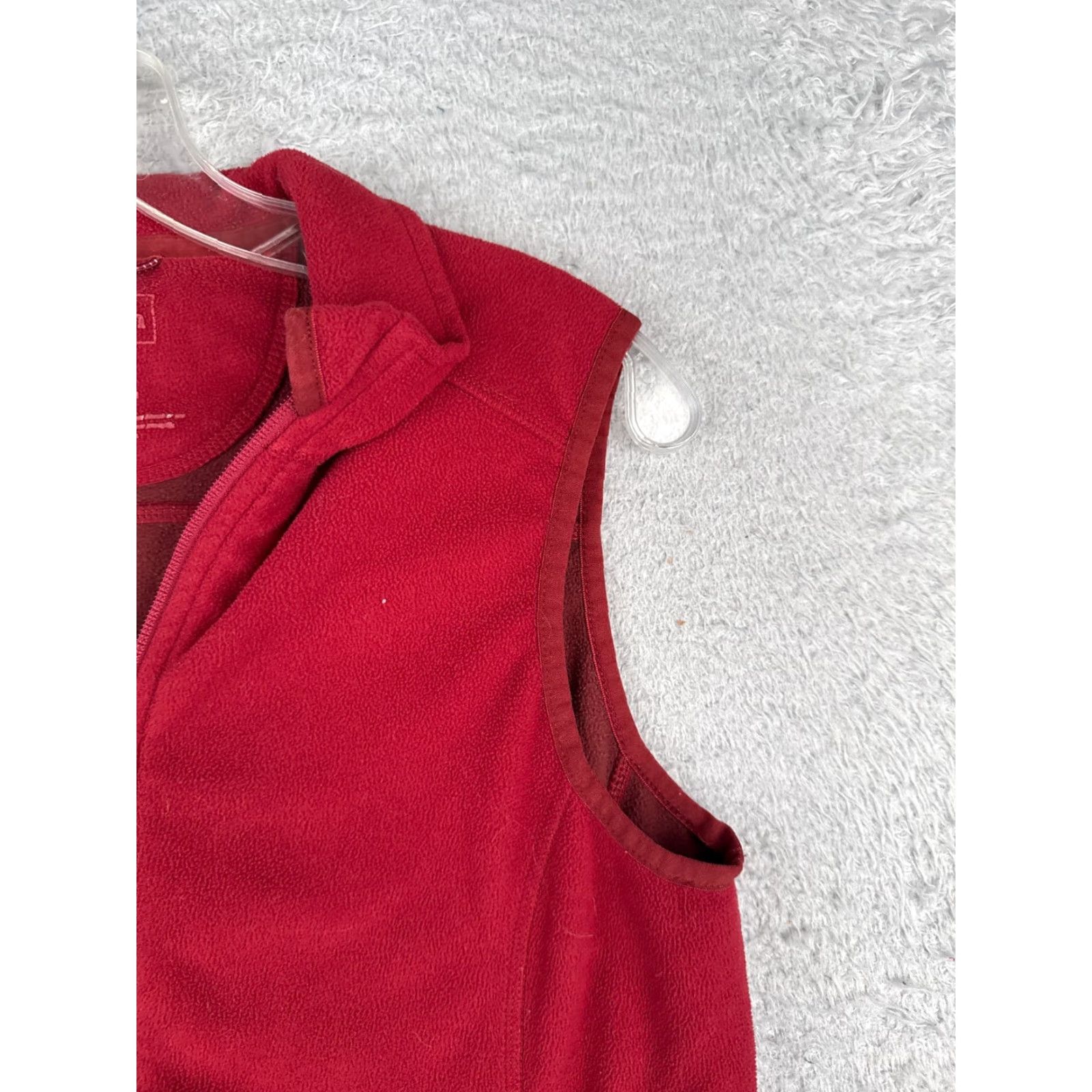 Vintage L.L. Bean Vest Women S Red Full Zip Sleeveless Polyester Fleece Pockets Solid Outdoor American Fall Spring Winter Womens Size S / US 4 / IT 40 - 2 Thumbnail