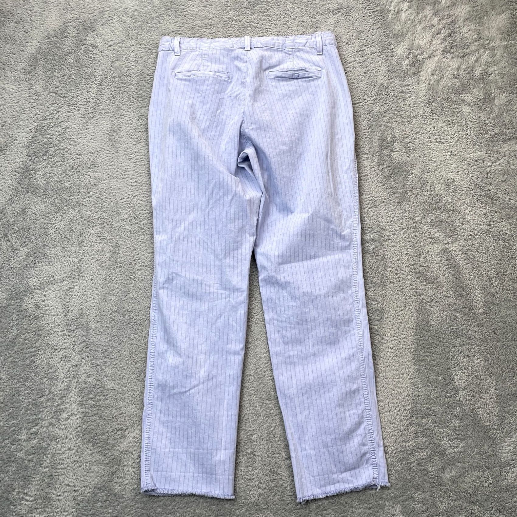 Gap Gap Purple Girlfriend Chino Pants Womens 6 Straight Leg Pinstripes Frayed Hem Casual 6 Regular Pants Womens Gap Size 28" / US 6 / IT 42 - 2 Thumbnail