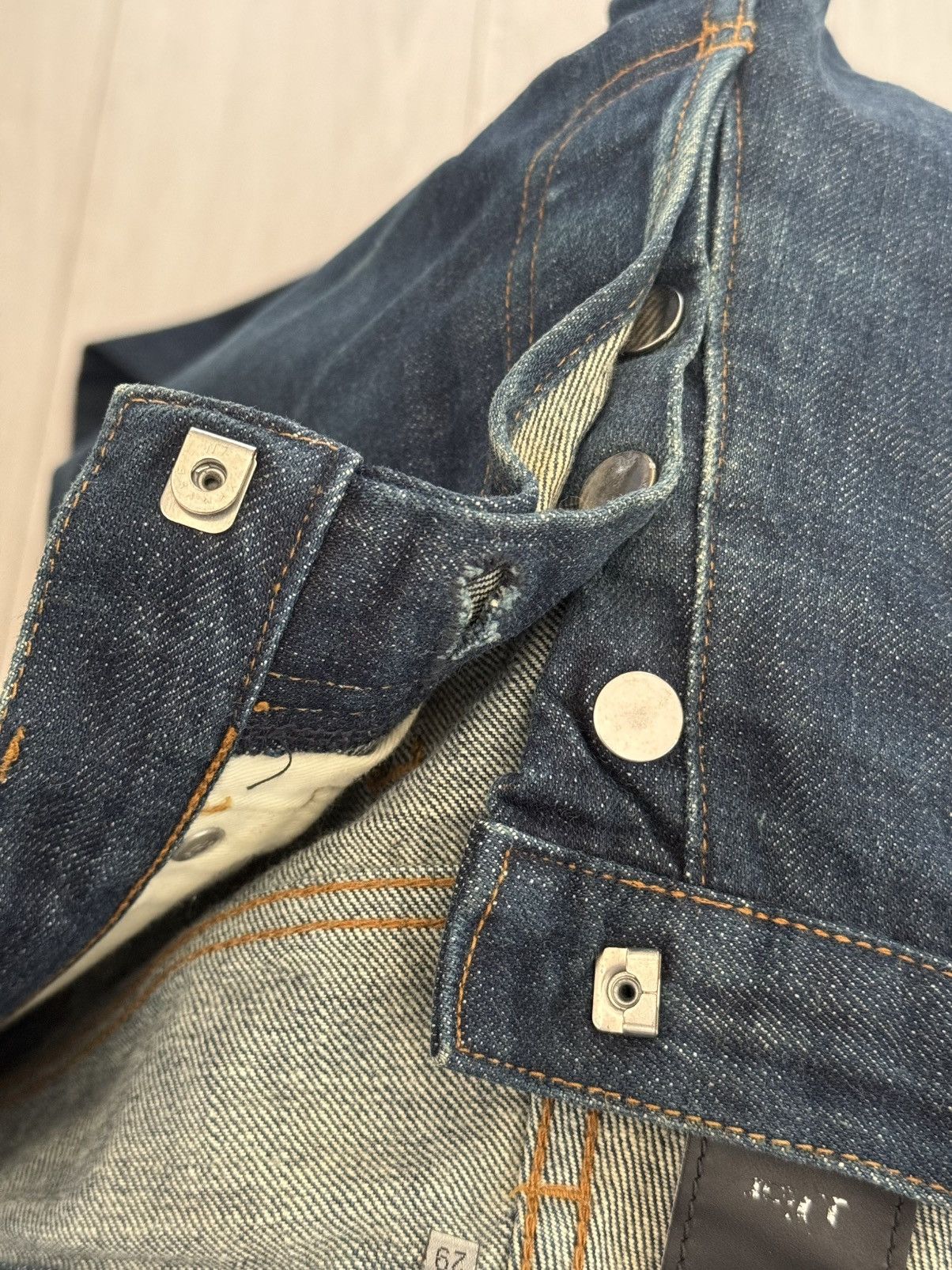 Dior DIOR HOMME HEDI SLIMANE WASHED RAW INDYGO NAVY DENIM JEANS Size US 29 - 12 Thumbnail