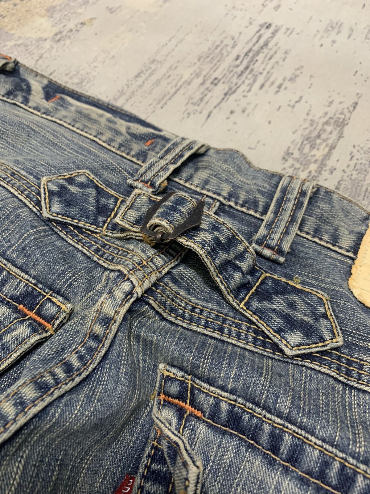 Japanese Brand Edwin XVS Buckle Back Flare Japanese Denim Archive Jeans Size US 33 - 15 Thumbnail