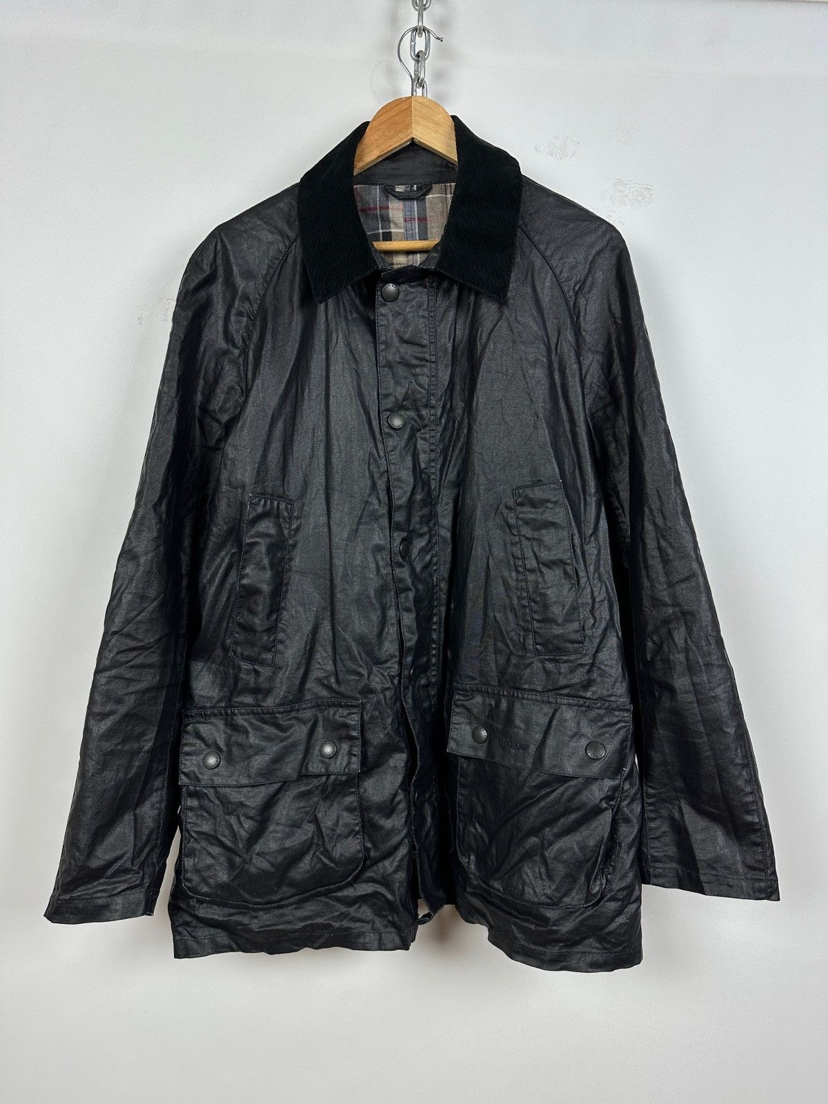 Barbour Barbour Black Keats Linen/Polyurethane Coated Jacket Size US L / EU 52-54 / 3 - 6 Thumbnail