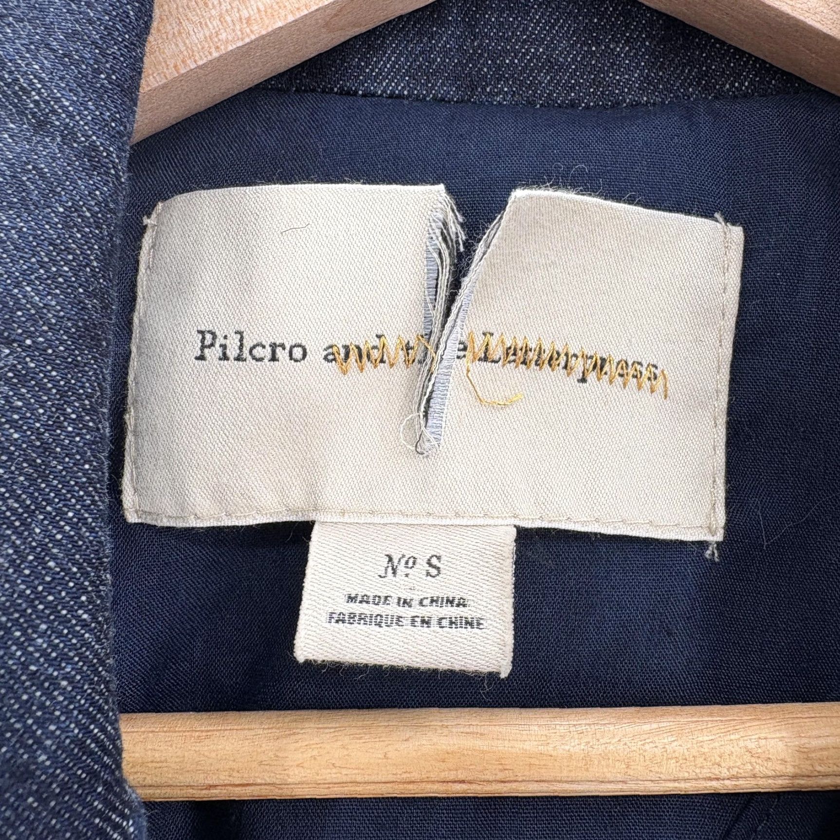 Vintage Pilcro and the Letterpress Blazer Womens Small Blue Denim Button Front Jacket Size S / US 4 / IT 40 - 4 Thumbnail