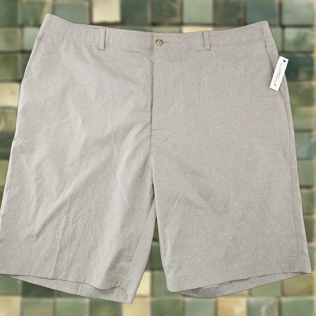 Hogan Ben Hogan Shorts Mens 46 Khaki Heather Performance Golf Classic Flat Front New Size US 30 / EU 46 - 1 Thumbnail