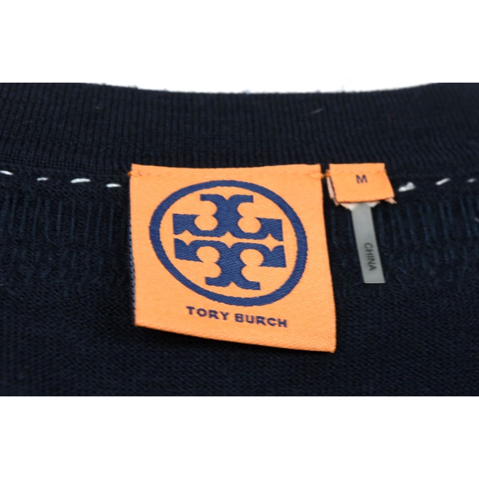 Tory Burch Tory Burch Merino Wool Embellished Tunic Sweater Blue Long Sleeve Women M-V-Neck Casual Knit Wool Size M / US 6-8 / IT 42-44 - 6 Thumbnail