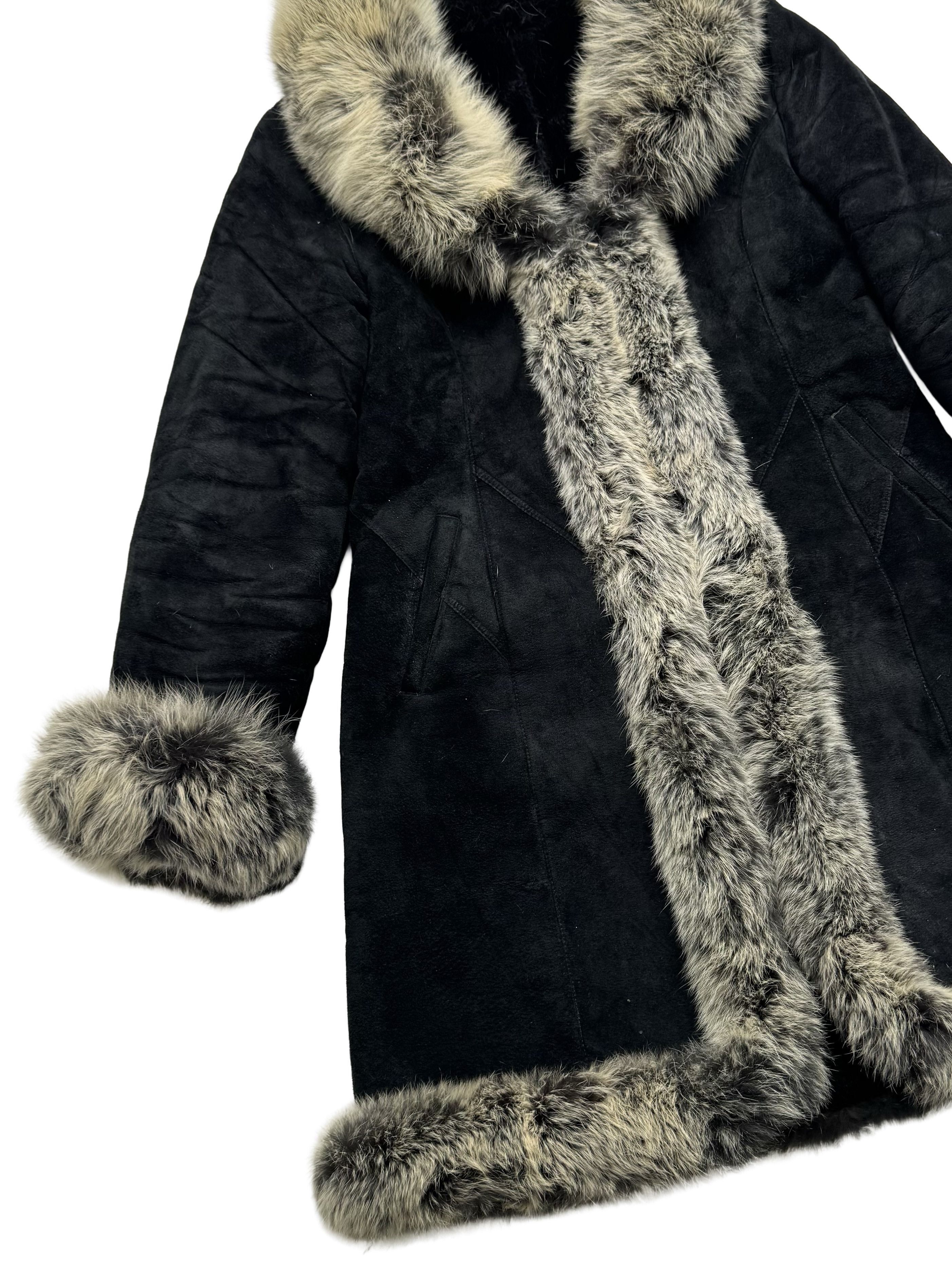 Vintage Vintage Leather Coat With Real Fur Details Size L / US 10 / IT 46 - 7 Thumbnail