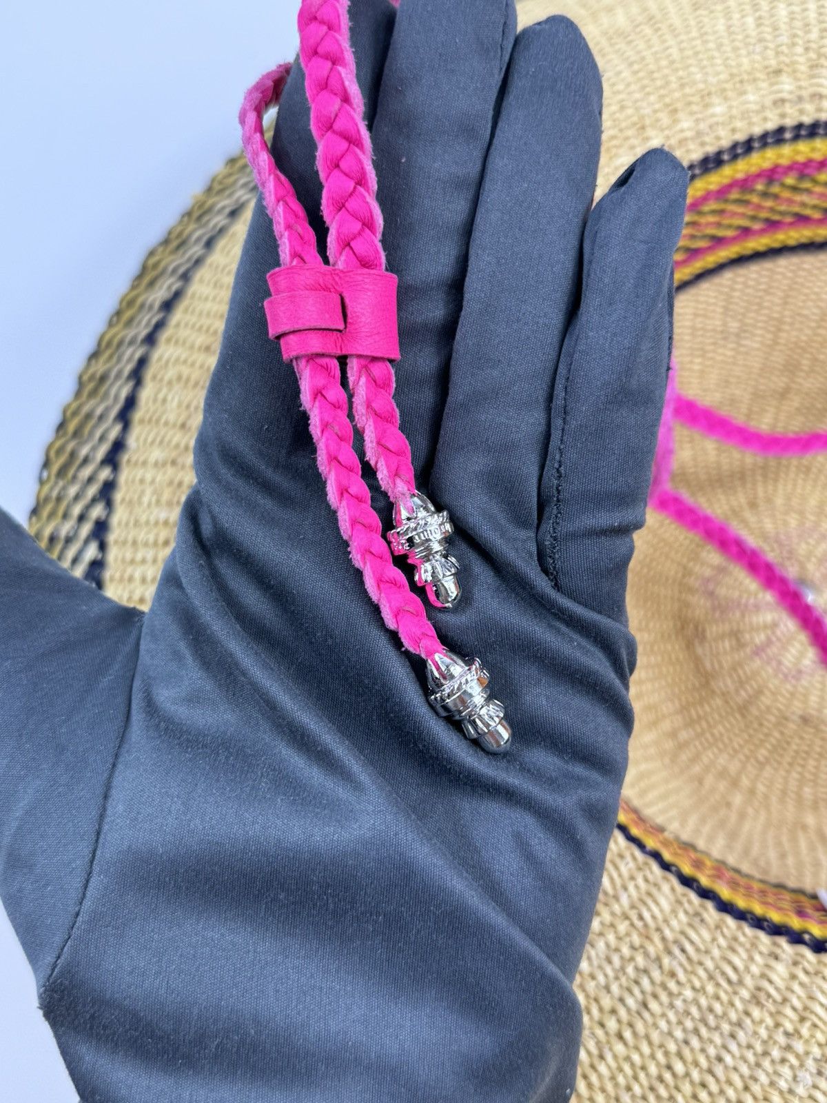 Chrome Hearts PINK CROSS PATCH STRAW HAT ‼️RARE‼️ Size ONE SIZE - 8 Thumbnail