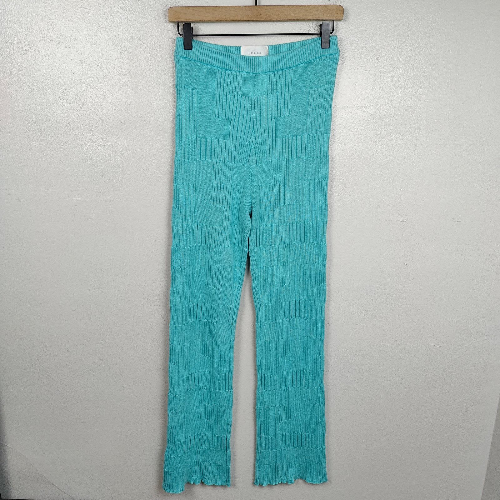 Other Hosbjerg Ellen Dorthea Pants Womens Small Teal Textured Size 27" / US 4 / IT 40 - 1 Thumbnail