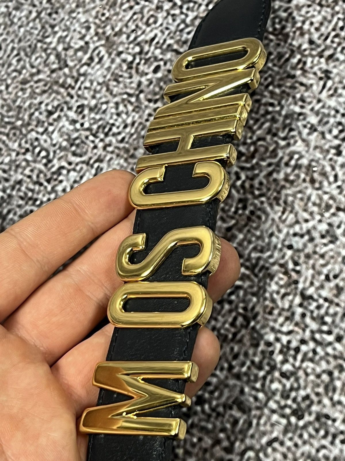 Designer × Moschino × Vintage Rare‼️ 90s Moschino italy by Redwall Lettered icon gold belt Size ONE SIZE - 22 Thumbnail