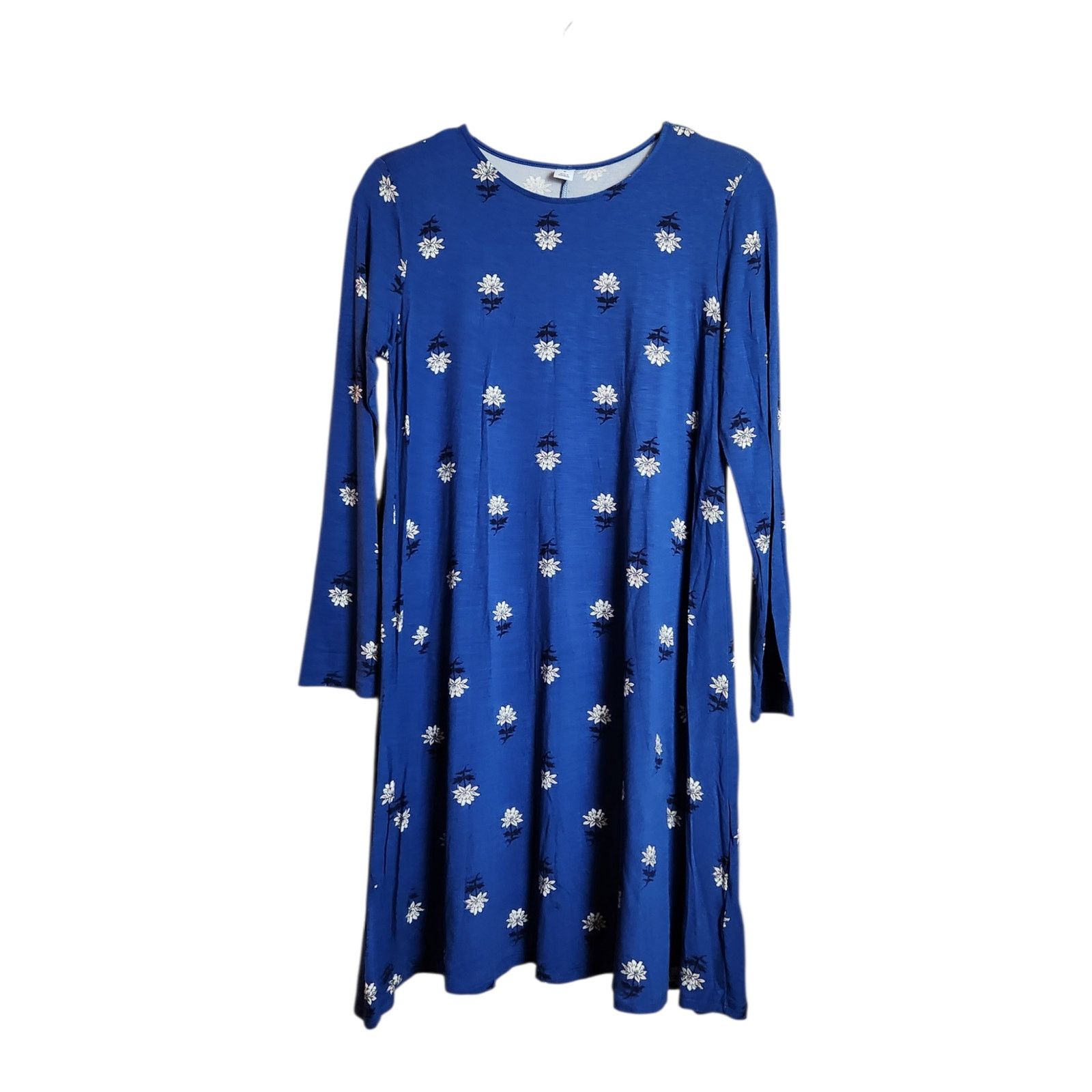 Old Navy Old Navy Blue Floral Long Sleeve Dress - Size Medium Size M / US 6-8 / IT 42-44 - 1 Thumbnail