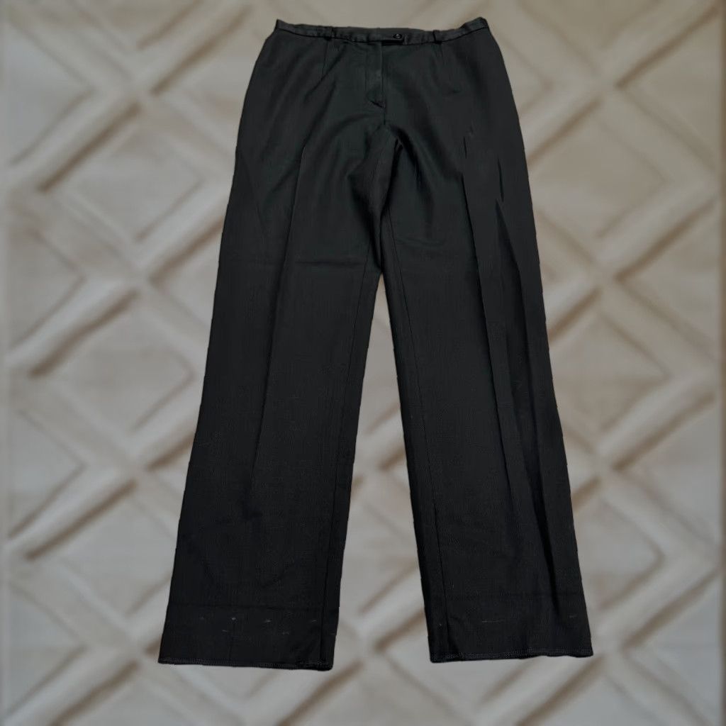 Vintage Bernard Zins Wool Pants Women 30x31 Black Straight Leg High Rise Size 30" / US 8 / IT 44 - 1 Thumbnail