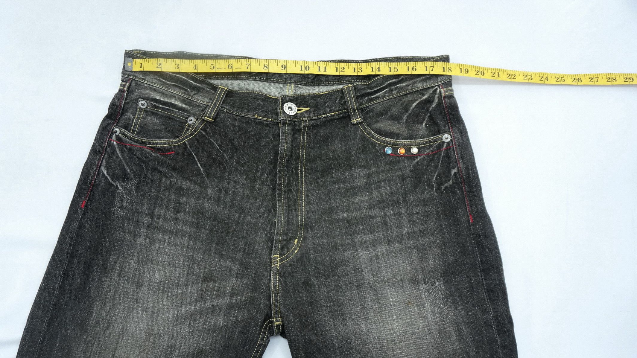 Japanese Brand 🔴 Vtg Japanese Brand Embroidery Wings Distressed Jeans Size US 36 / EU 52 - 9 Thumbnail