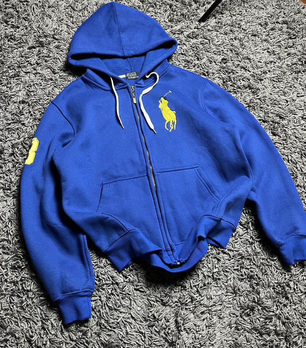 Polo Ralph Lauren Polo Ralph Lauren Big Pony Full-Zip Hoodie Blue/Yellow Size L / US 10 / IT 46 - 1 Thumbnail