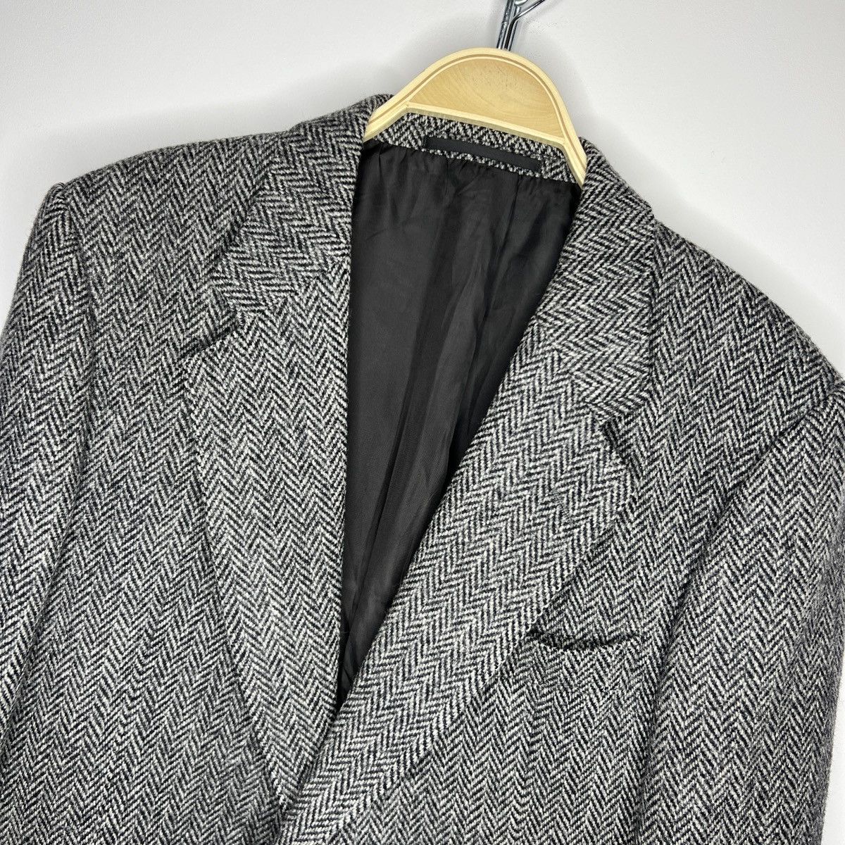 Designer × Harris Tweed × Vintage Vtg Harris Tweed Grey Coat WOOL Jacket Blazer 40 R Size 40R - 4 Thumbnail