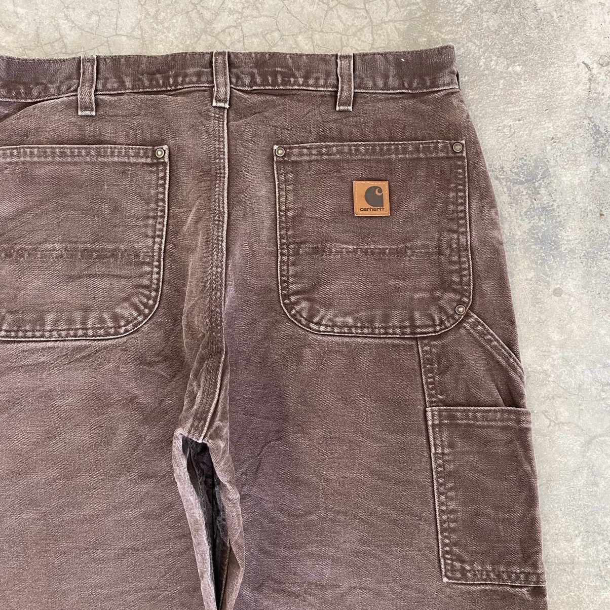 Carhartt × Vintage VTG Carhartt Double Knee Faded Brown Carpenter Work Pants Size US 34 / EU 50 - 22 Thumbnail