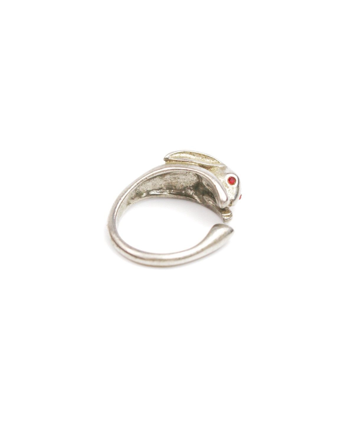 Vintage 2000S JAPANESE MADE SILVER-TONE RED EYE RABBIT RING Size ONE SIZE - 3 Thumbnail